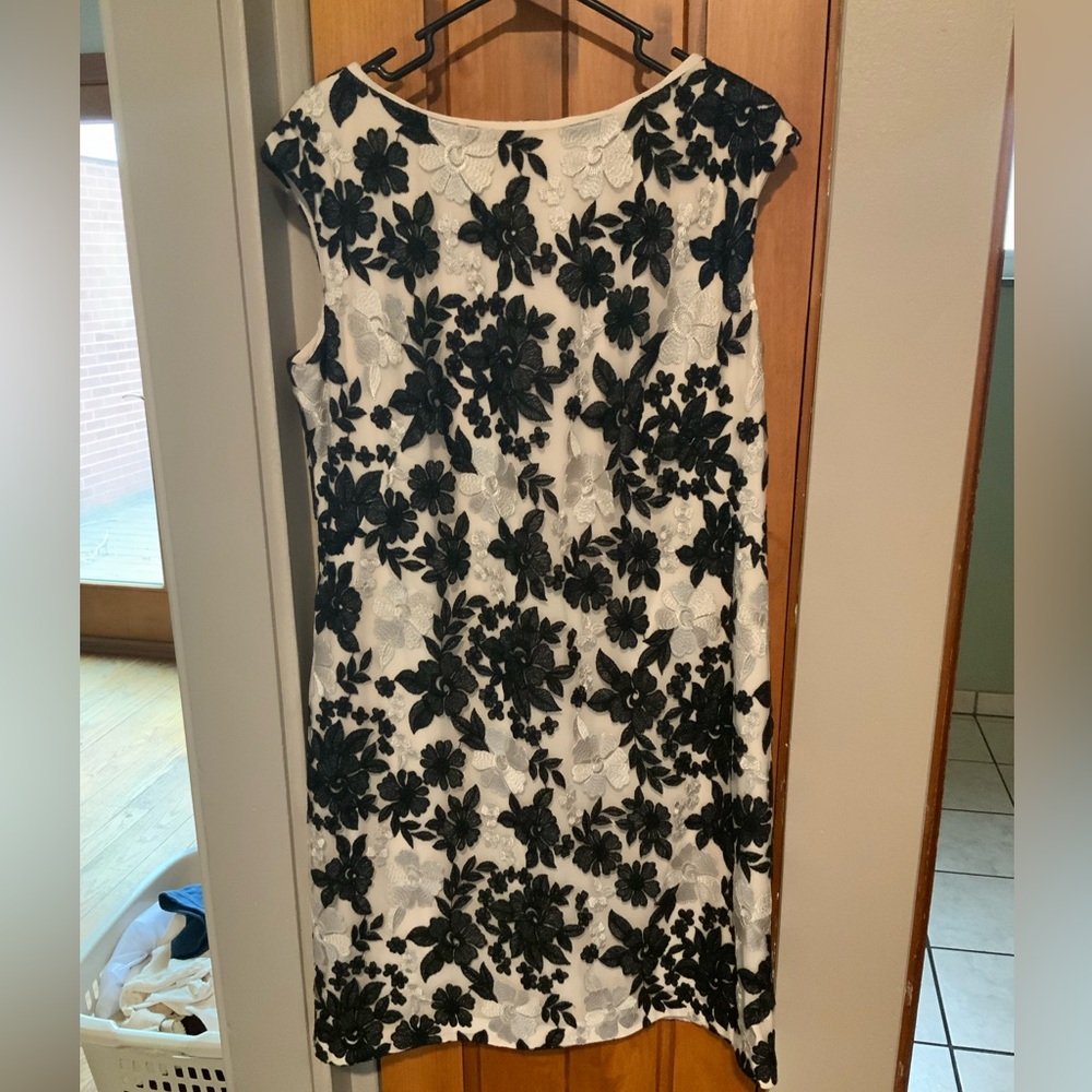 Ralph Lauren Black Floral Lace Over White